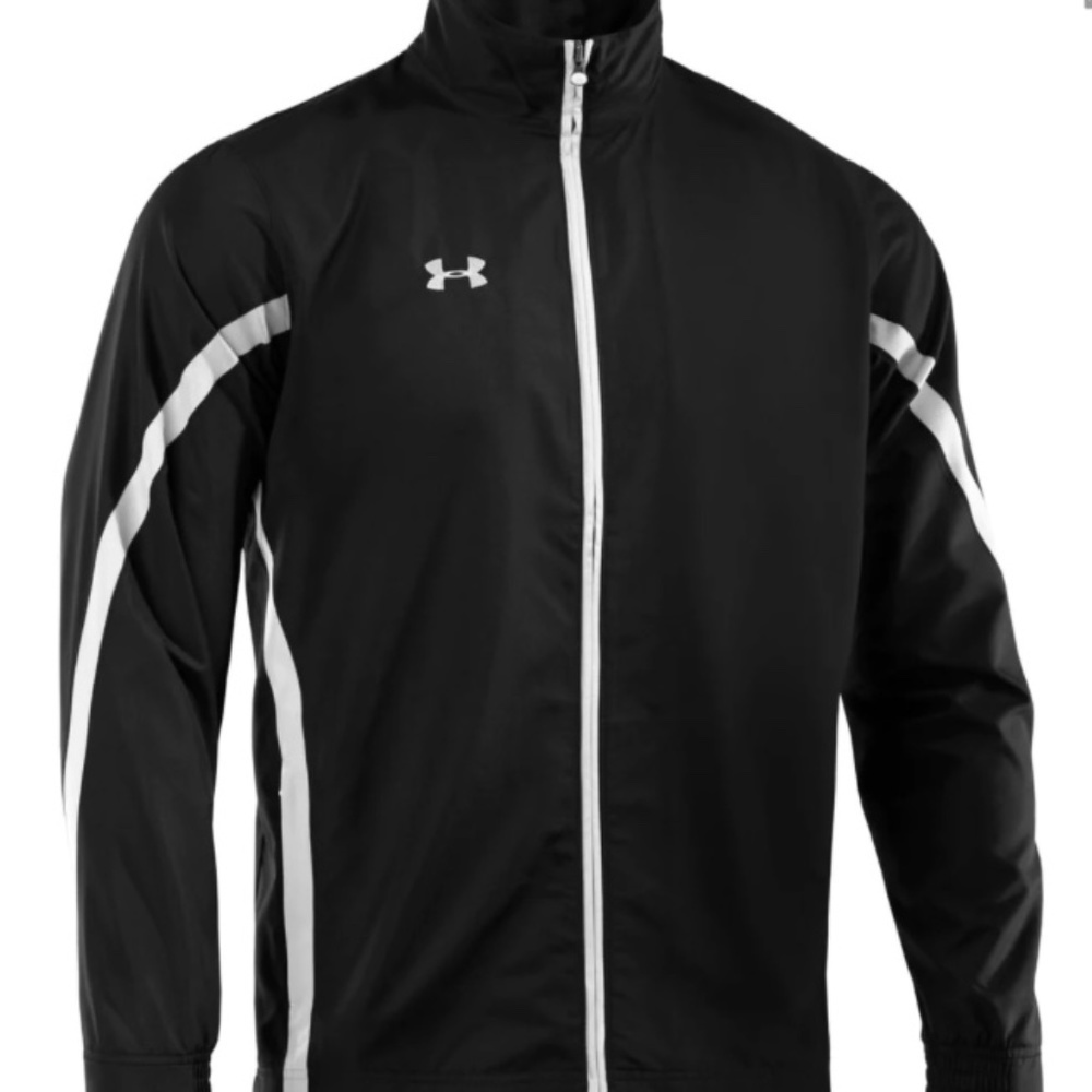 ❄️ Under Armour Men's Black/White Essential Woven Jacket - Picture 1 of 10